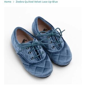 Quilted Blue Velvet Shoes